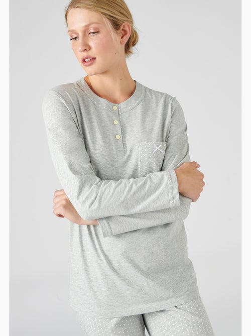 Pyjama maille jersey coton peigné - Damart - Kiabi