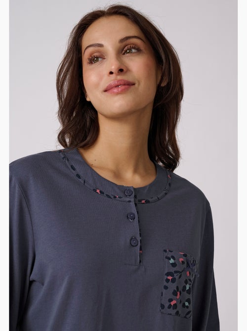 Pyjama maille jersey coton peigné - Damart - Kiabi