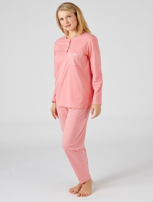 Pyjama maille jersey coton peigné - Damart - Kiabi