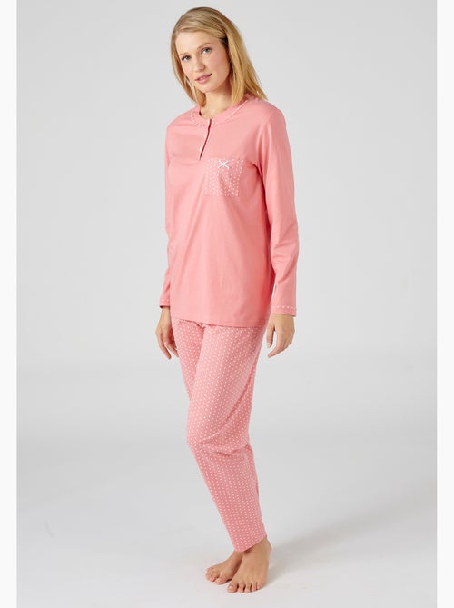 Pyjama maille jersey coton peigné - Damart - Kiabi