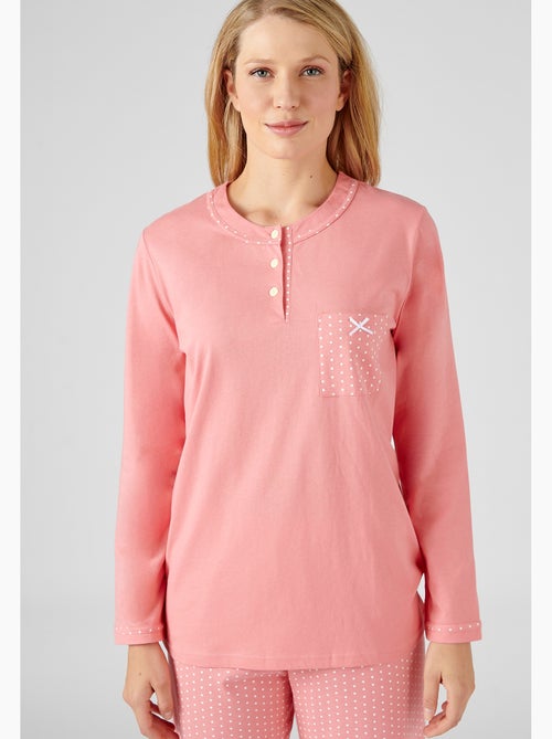 Pyjama maille jersey coton peigné - Damart - Kiabi
