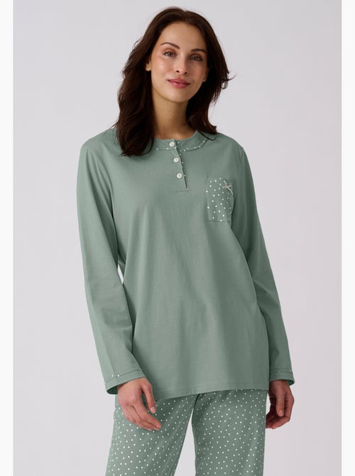 Pyjama maille jersey coton peigné - Damart - Kiabi Pyjama maille jersey coton peigné - Damart - Kiabi