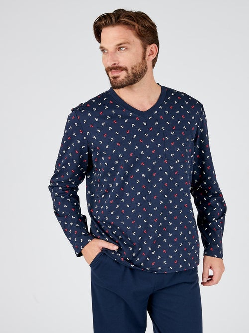 Pyjama maille jersey pur coton peigné - Damart - Kiabi