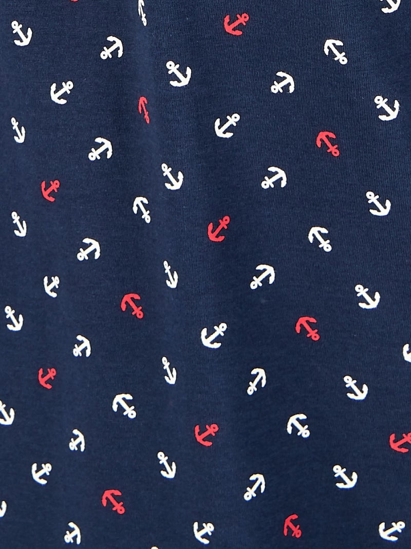 Pyjama maille jersey pur coton peigné - Damart Bleu marine - Kiabi