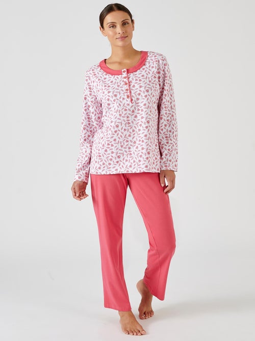 Pyjama maille jersey pur coton peigné - Damart - Kiabi