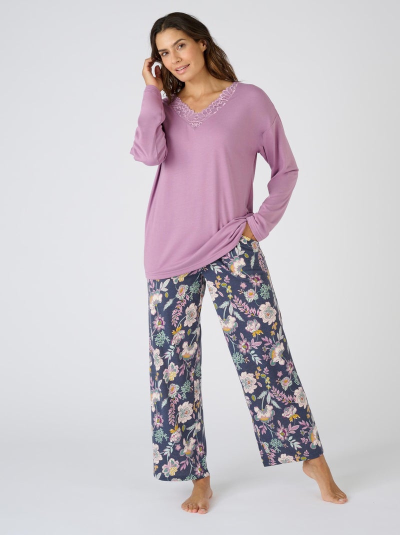 Pyjama maille jersey Thermolactyl - Damart Gris - Kiabi