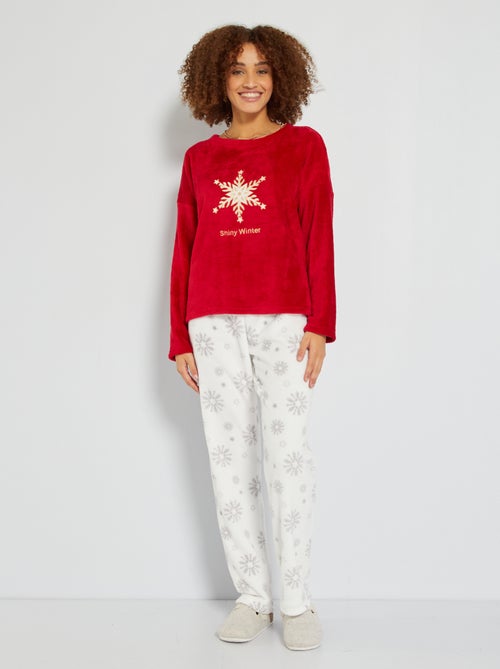 Pyjama maille peluche - 2 pièces - Kiabi
