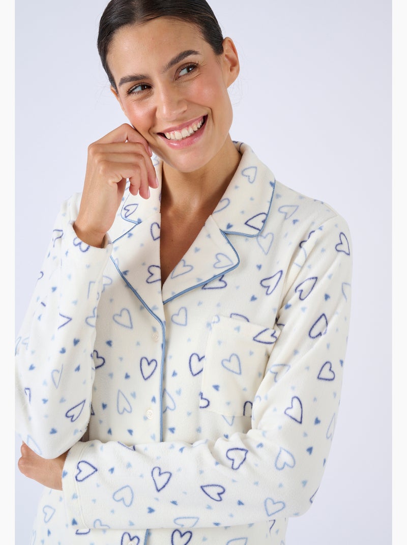 Pyjama maille polaire Thermolactyl - Damart Bleu ciel - Kiabi
