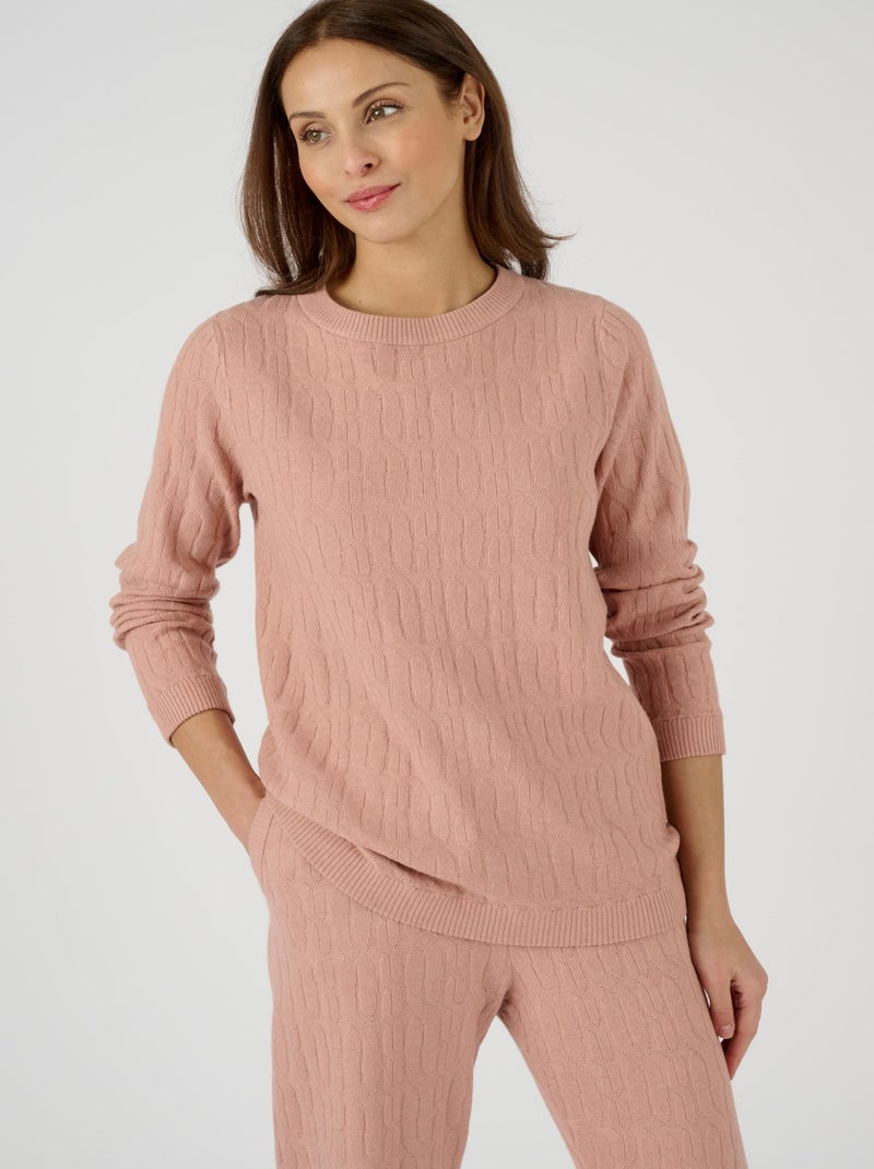 Pyjama maille torsadée Thermolactyl - Damart Rose - Kiabi