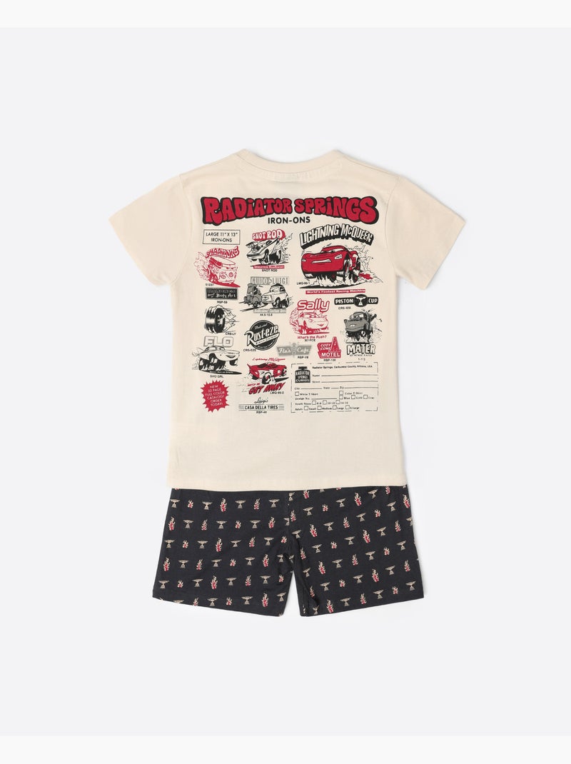 Pyjama manches courtes DISNEY CARS Radiator Springs pour garçon Ecru - Kiabi