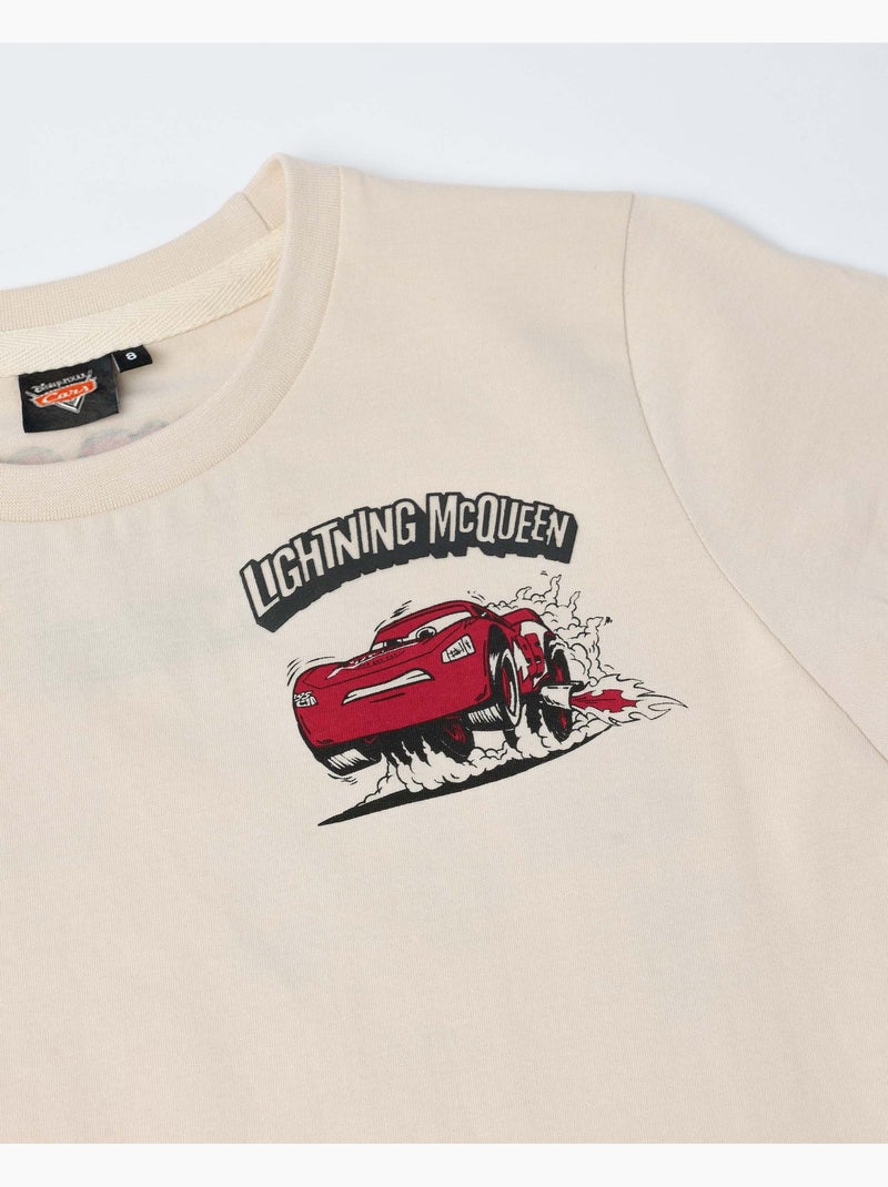Pyjama manches courtes DISNEY CARS Radiator Springs pour garçon Ecru - Kiabi