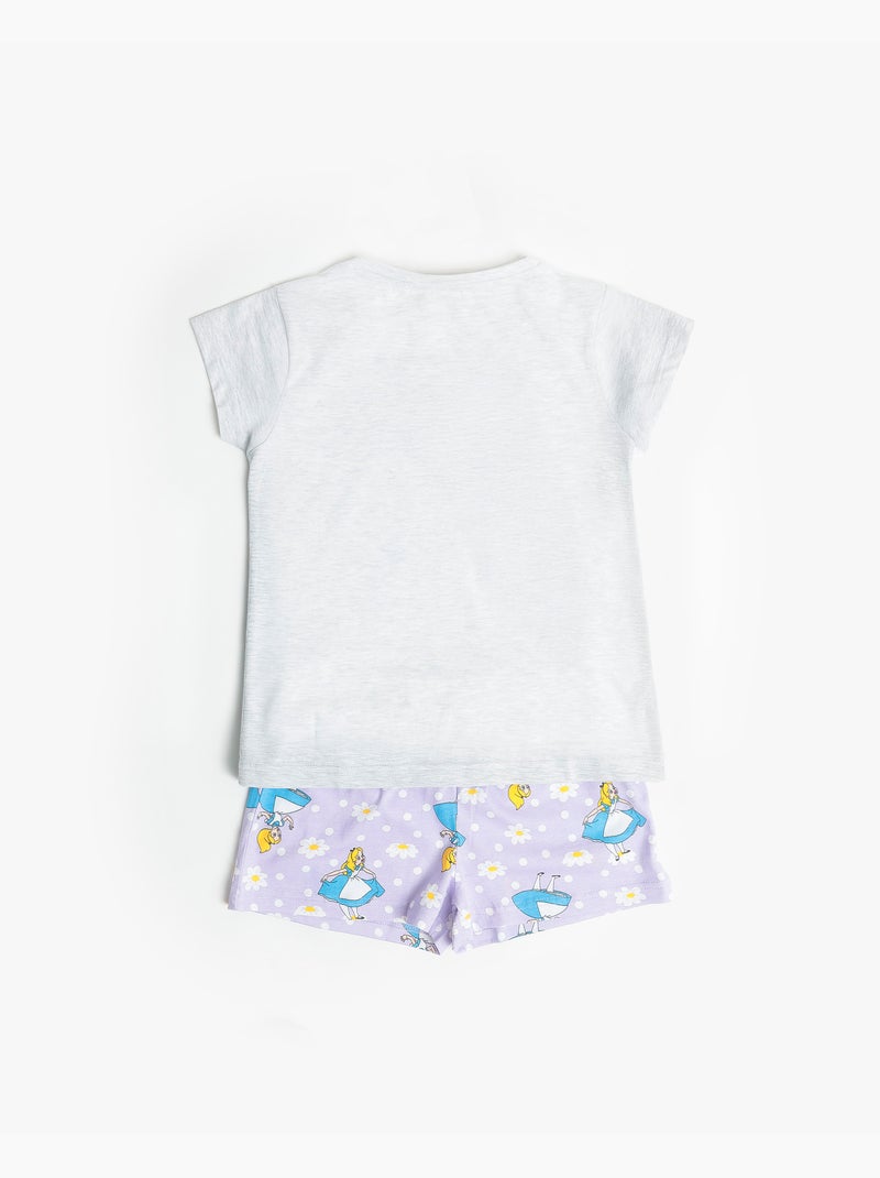 Pyjama manches courtes Disney Dreamland pour fille Gris chiné - Kiabi