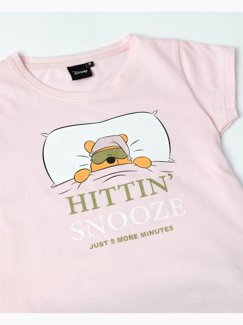 Pyjama manches courtes Disney Winnie l'ourson pour fille Rose - Kiabi