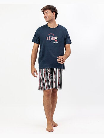 Pyjama manches courtes Mickey New York pour homme DISNEY