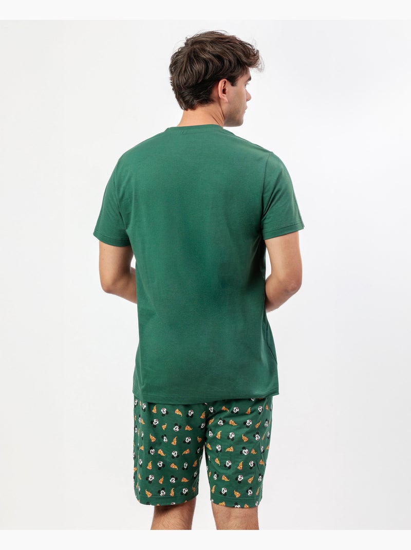 Pyjama manches courtes pour homme Disney Italie Vert - Kiabi
