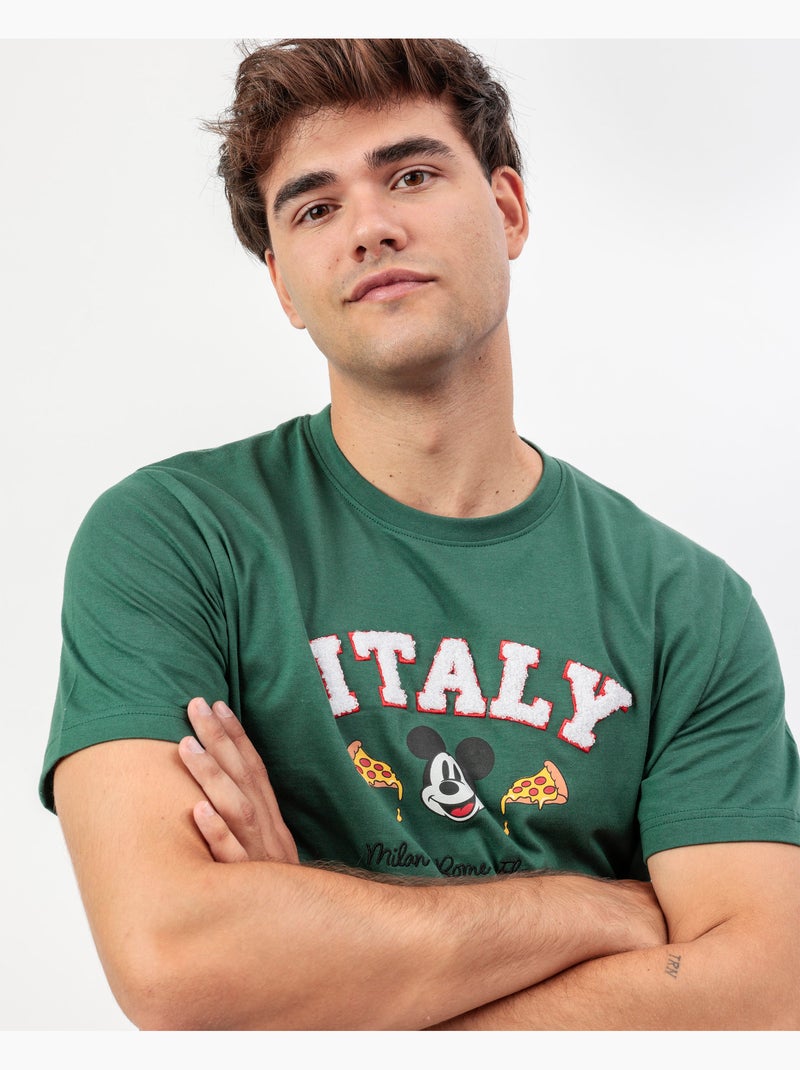 Pyjama manches courtes pour homme Disney Italie Vert - Kiabi