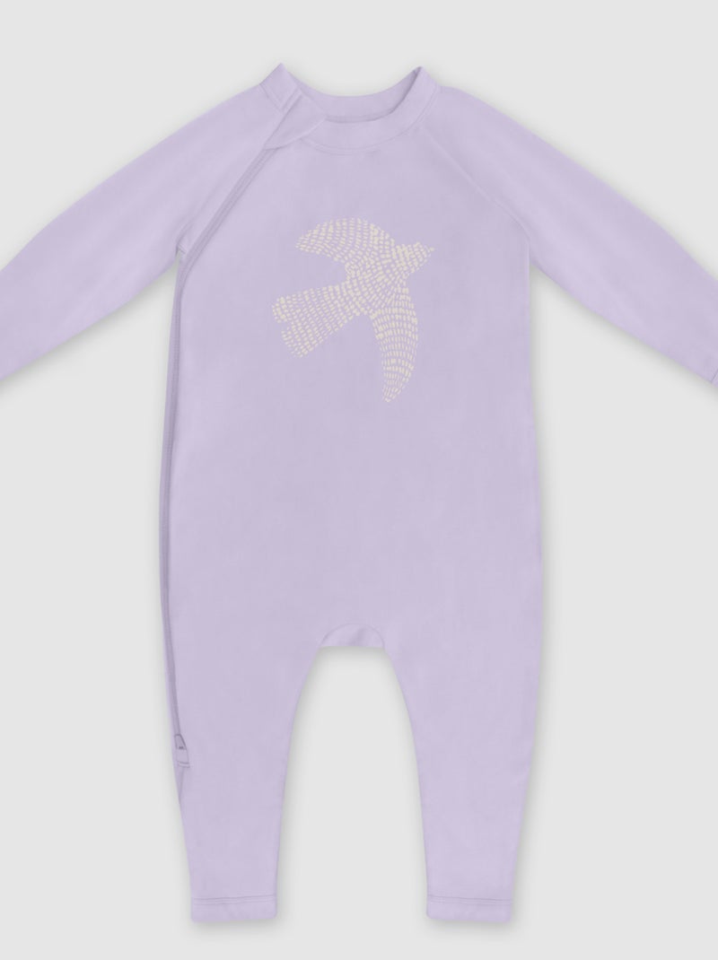 Pyjama Manches Longues Coton Biologique Baby Violet - Kiabi