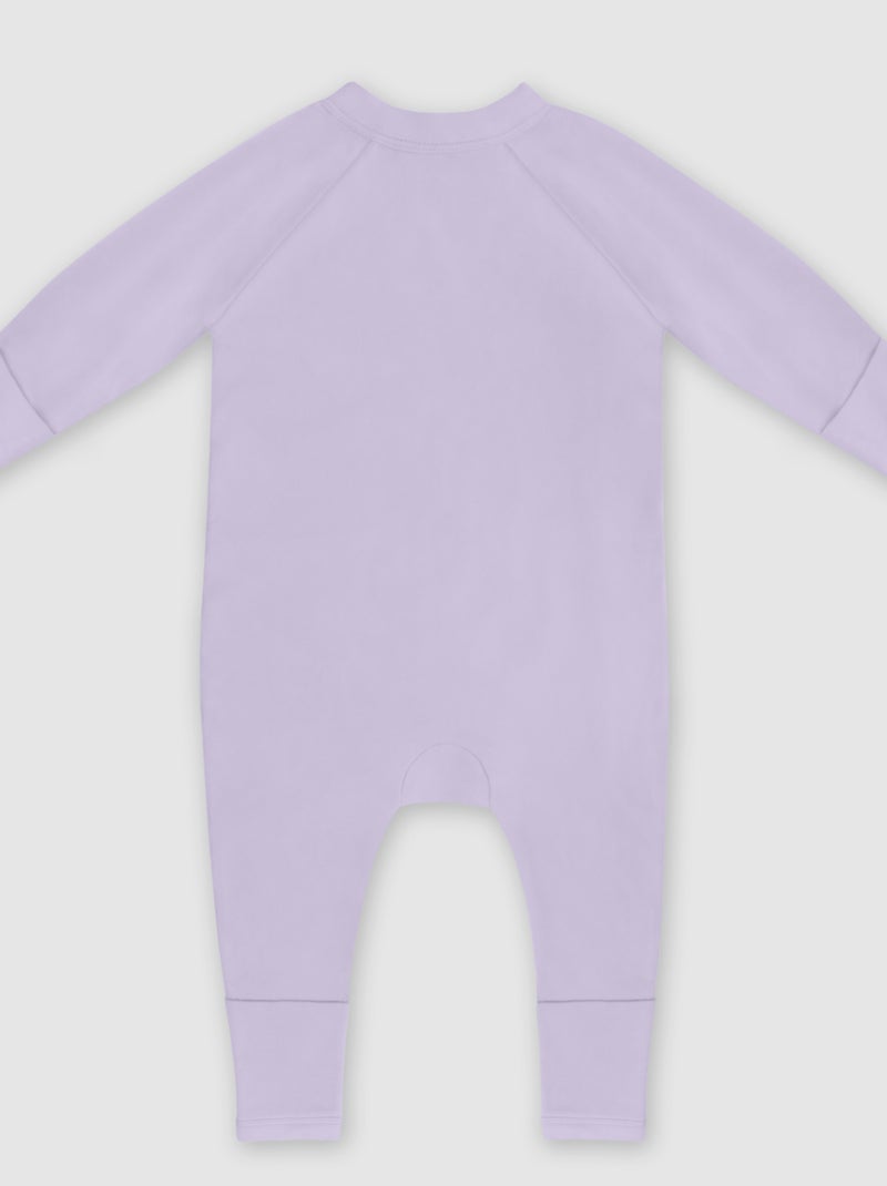 Pyjama Manches Longues Coton Biologique Baby Violet - Kiabi