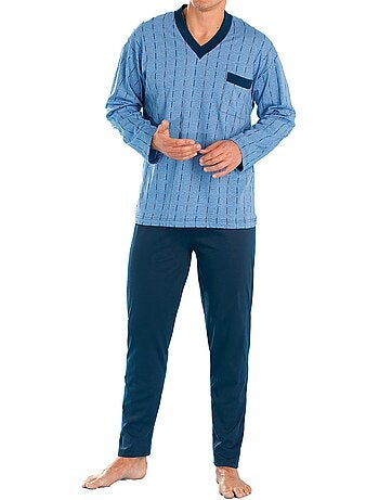 Pyjama manches longues coton