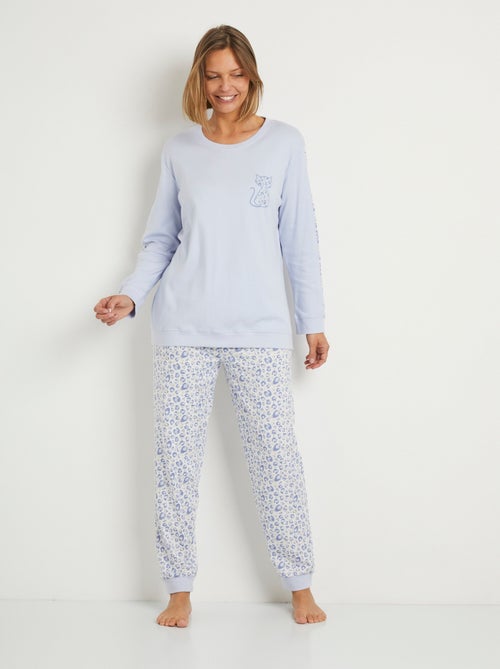 Pyjama manches longues coton interlock - Afibel - Kiabi Pyjama manches longues coton interlock - Afibel - Kiabi