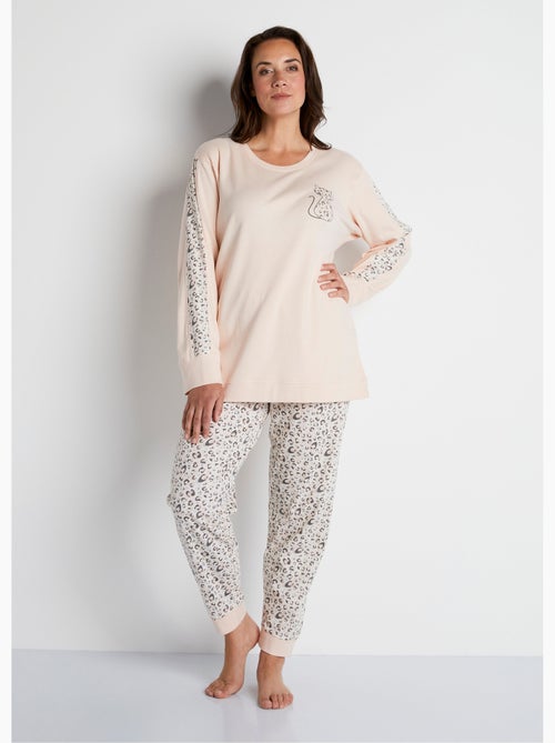 Pyjama manches longues coton interlock - Afibel - Kiabi