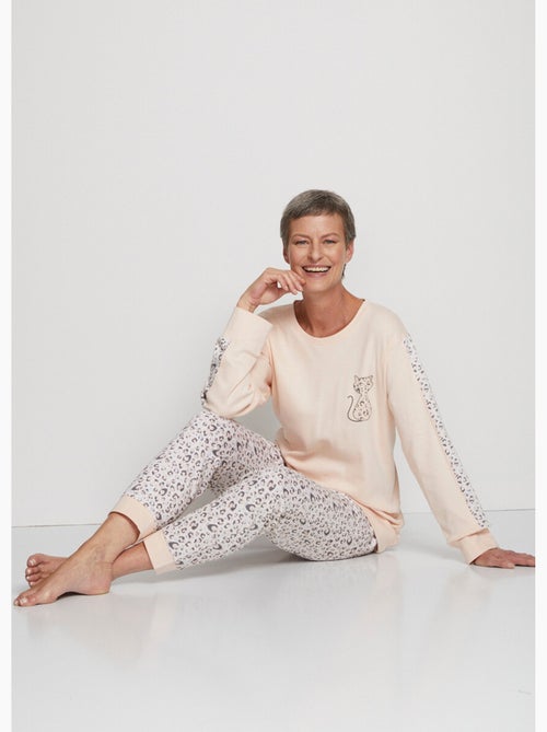 Pyjama manches longues coton interlock - Afibel - Kiabi