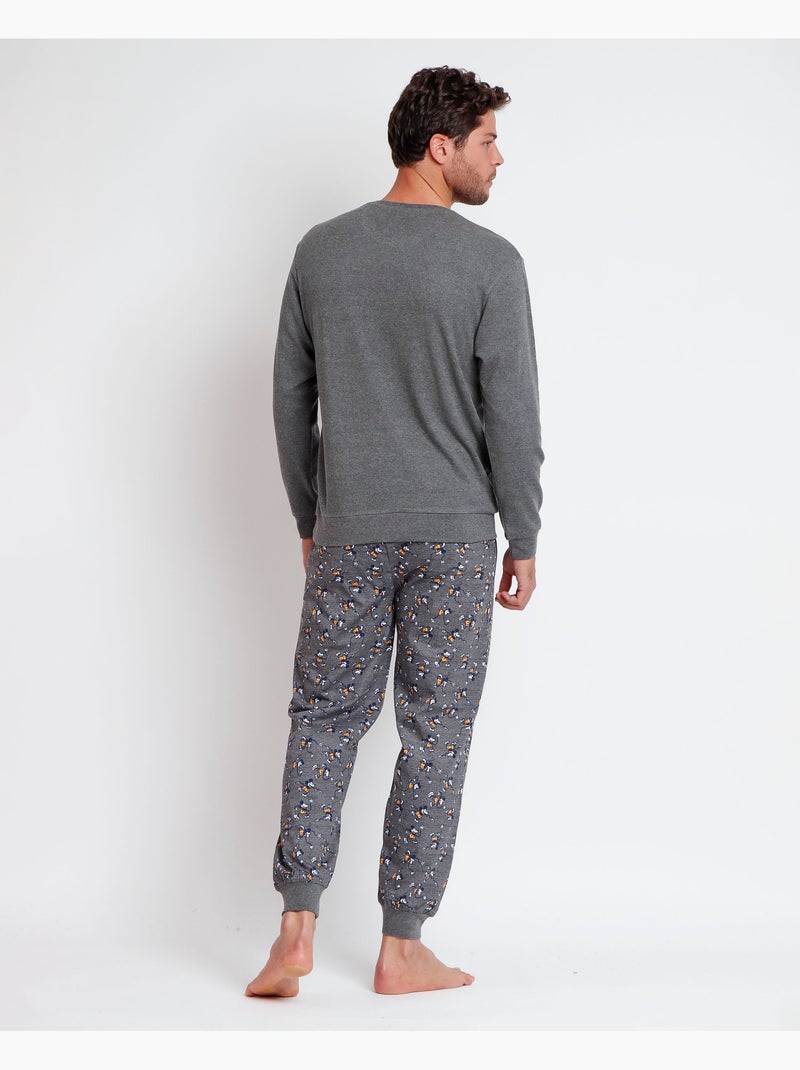 Pyjama manches longues DISNEY Express Yourself pour homme Gris chiné - Kiabi