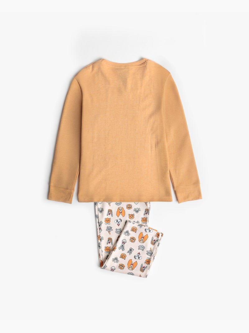 Pyjama manches longues Disney Love Dinner pour fille Moutarde - Kiabi