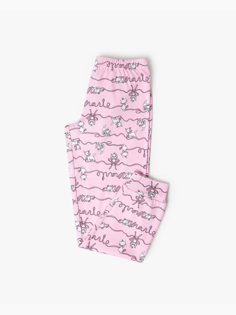 Pyjama manches longues Disney Marie pour fille Gris chiné - Kiabi