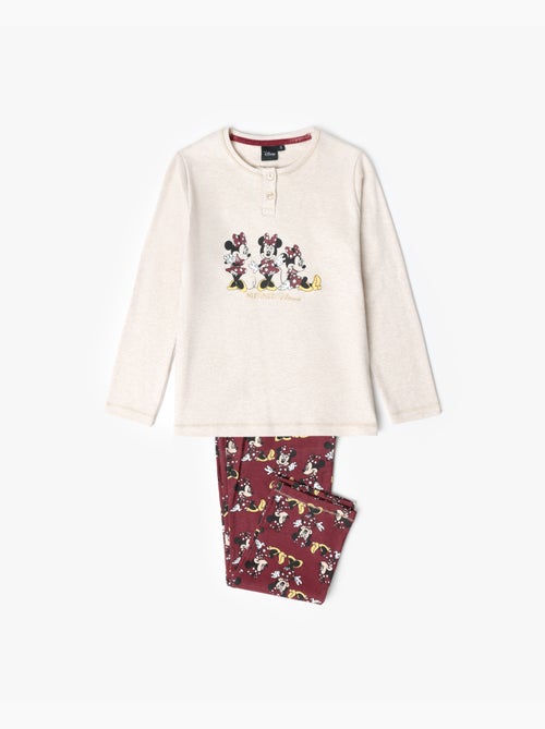 Pyjama manches longues Disney Minnie Mouse avec bouton pour fille - Kiabi