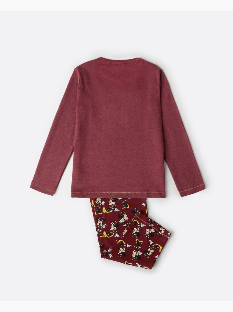 Pyjama manches longues Disney Minnie Mouse pour fille Bordeaux - Kiabi