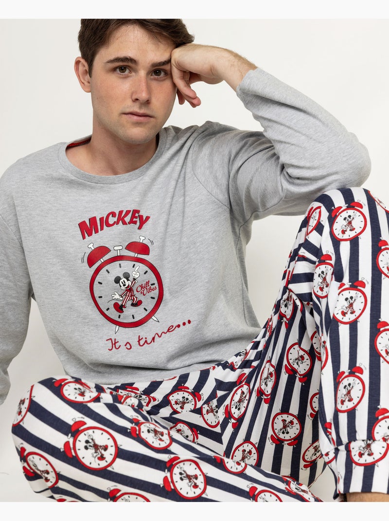 Pyjama manches longues DISNEY pour homme > Gris chiné - Kiabi