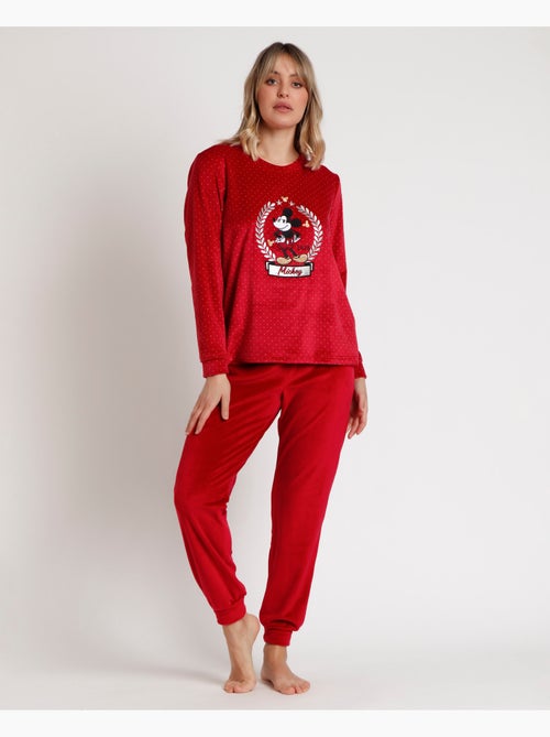 Pyjama manches longues Disney Velvet King Mickey pour femme - Kiabi