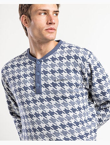 Pyjama manches longues homme ADMAS MAGNIFICENT bleu Milano