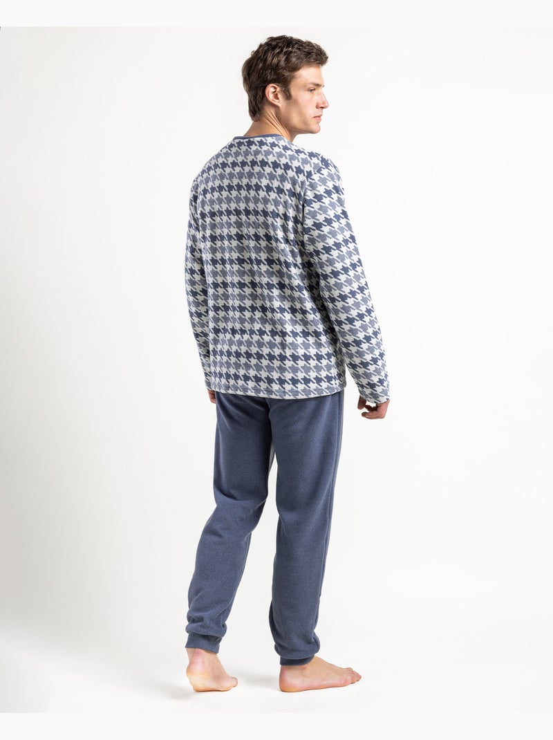 Pyjama manches longues homme ADMAS MAGNIFICENT bleu Milano Bleu - Kiabi