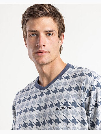 Pyjama manches longues homme ADMAS MAGNIFICENT bleu Milano