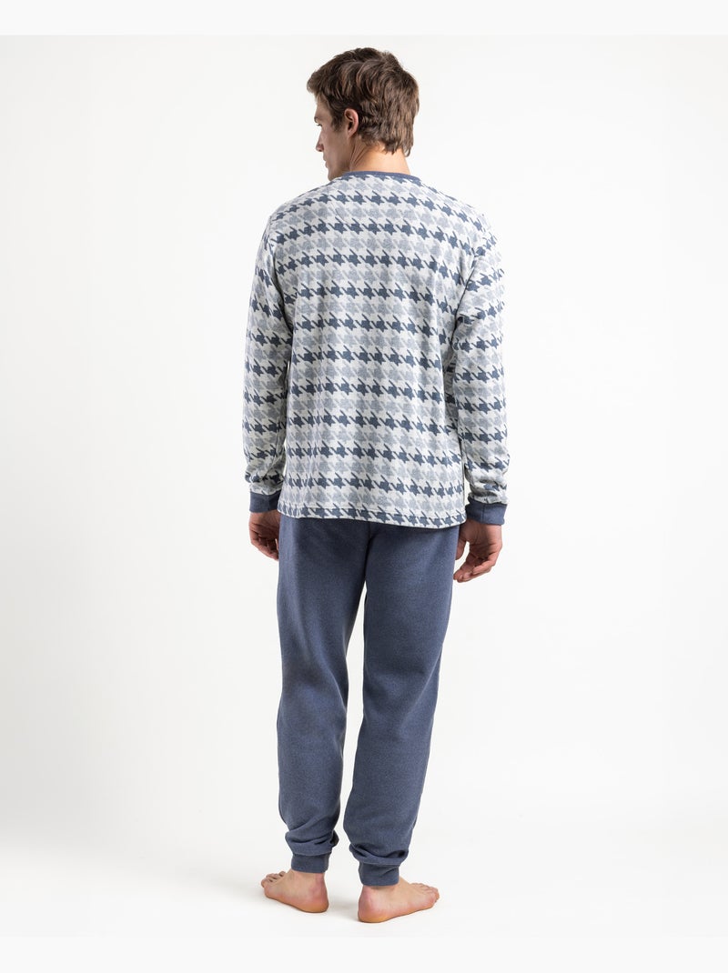 Pyjama manches longues homme ADMAS MAGNIFICENT bleu Milano Bleu - Kiabi