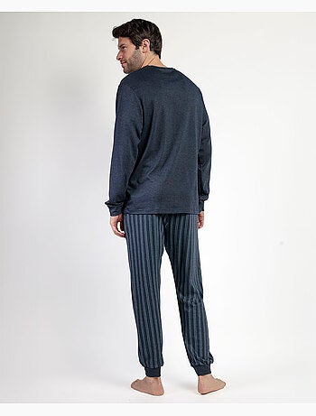 Pyjama manches longues italique pour homme RESTEZ À LA MAISON