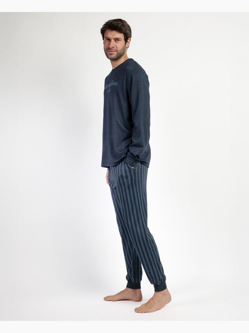 Pyjama manches longues italique pour homme RESTEZ À LA MAISON - Kiabi Pyjama manches longues italique pour homme RESTEZ À LA MAISON - Kiabi