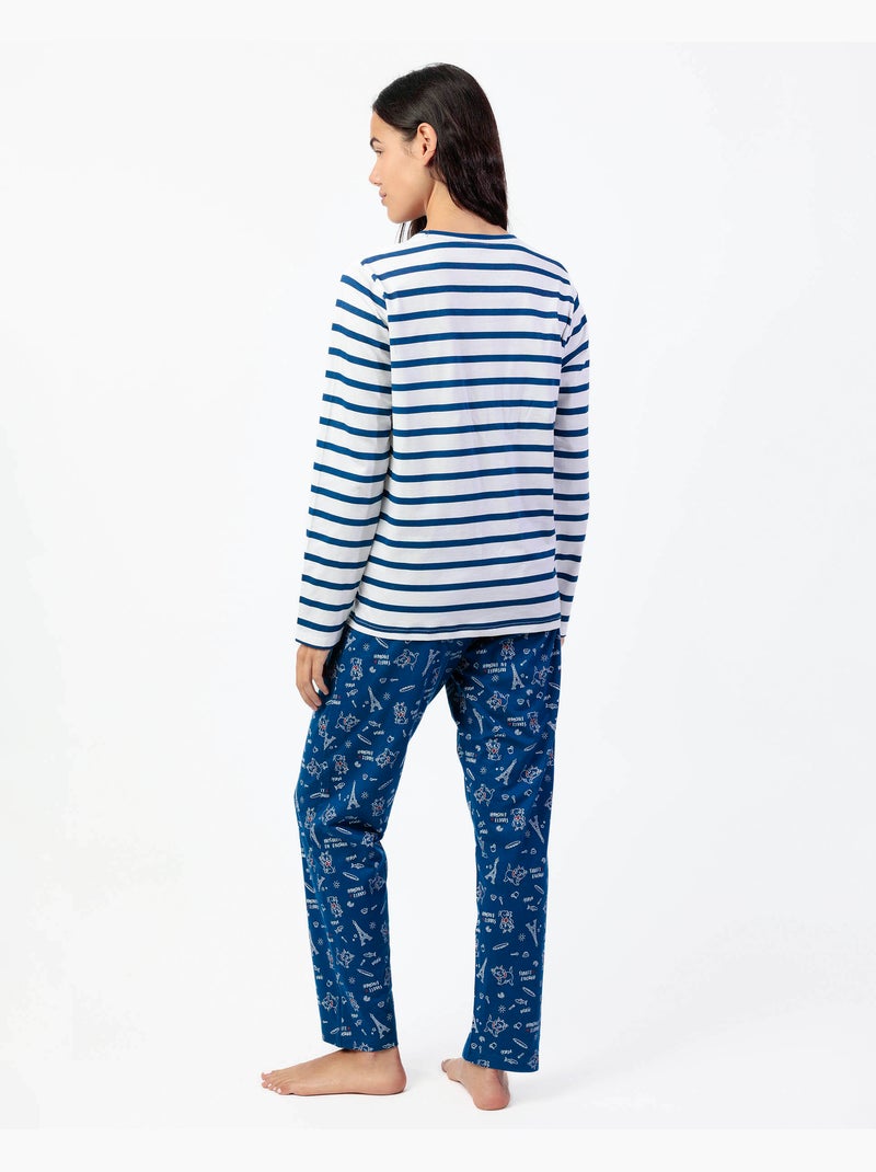 Pyjama manches longues Marie Paris pour femme Disney Bleu - Kiabi