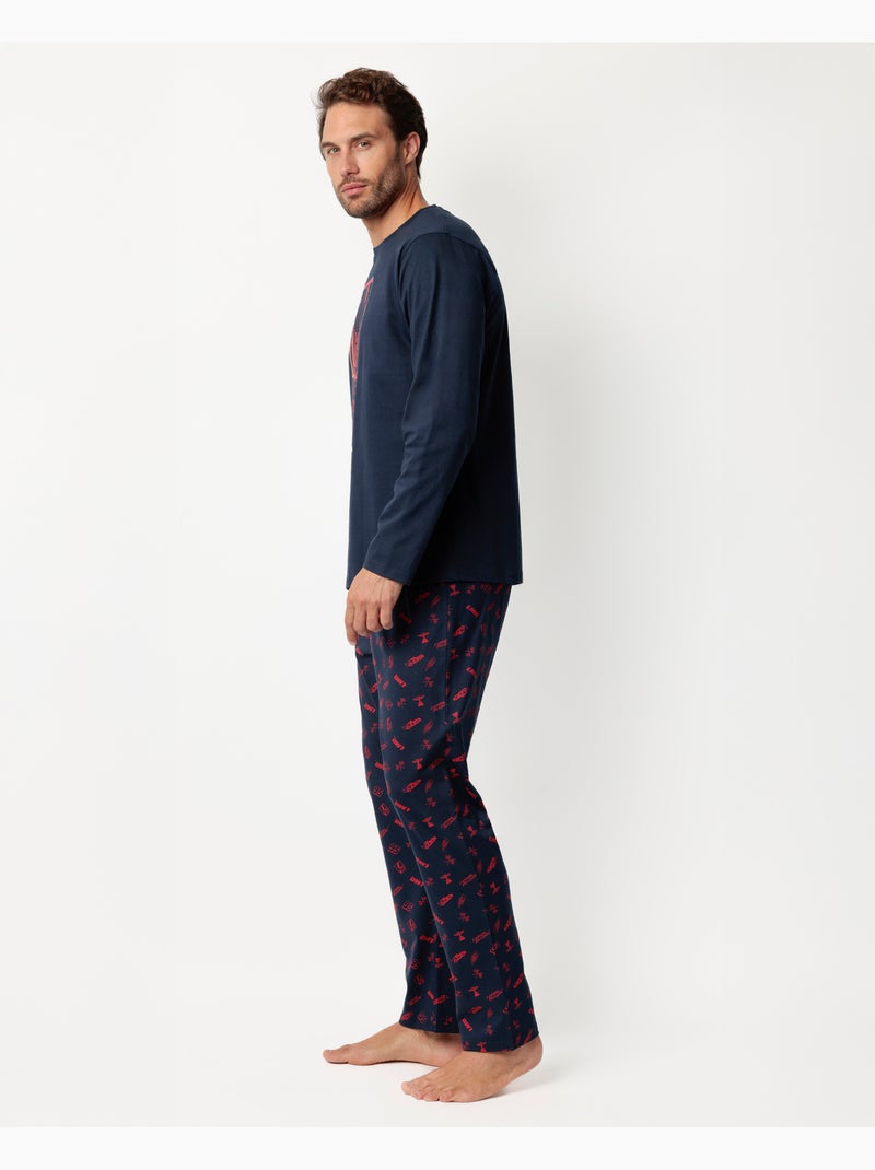Pyjama manches longues Neon McQueen pour homme CARS Bleu marine - Kiabi