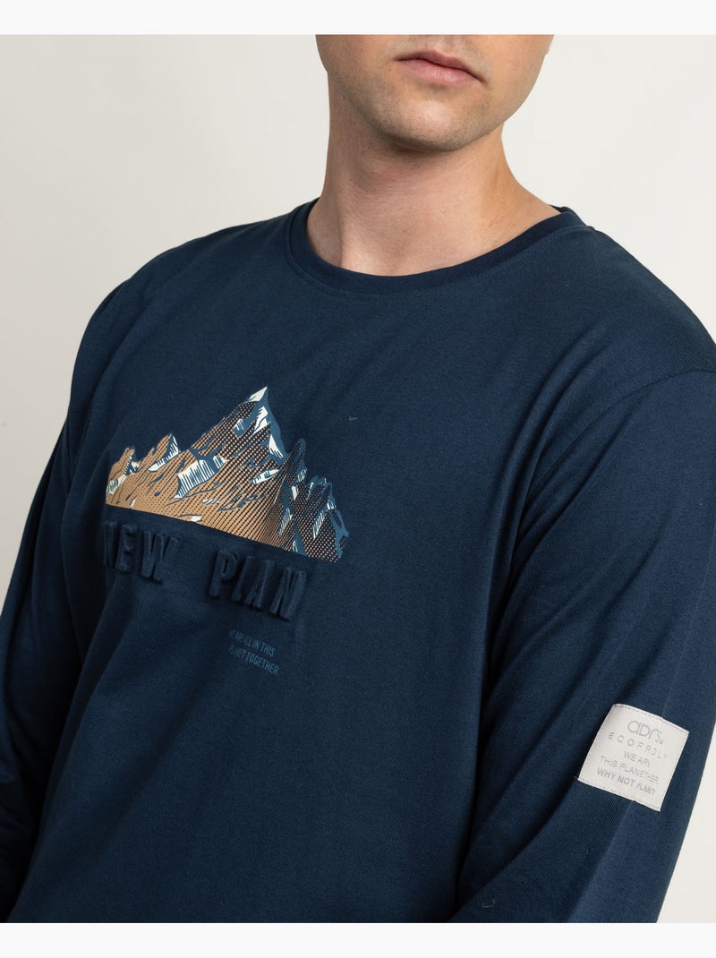 Pyjama manches longues NEW PLAN Terrain pour homme Bleu - Kiabi