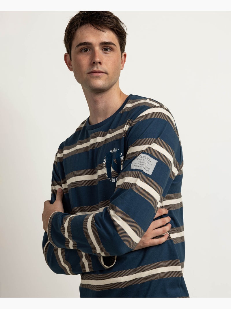 Pyjama manches longues NEW PLAN Terrain pour homme Bleu - Kiabi