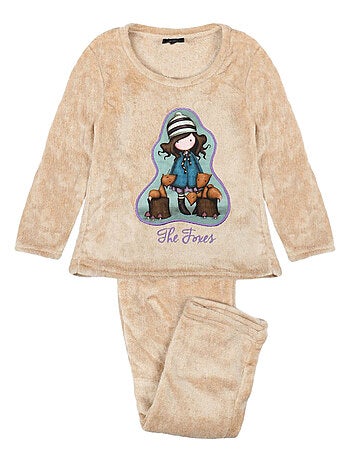 Pyjama manches longues pantalon Corel The Foxes marron