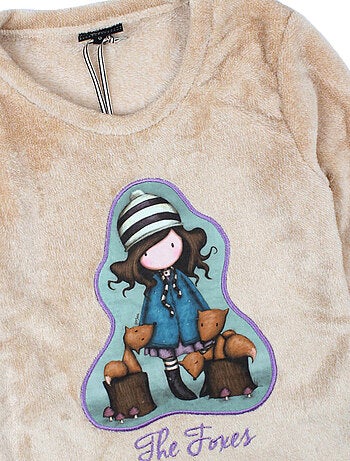 Pyjama manches longues pantalon Corel The Foxes marron