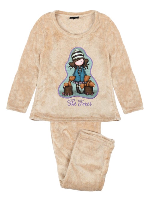 Pyjama manches longues pantalon Corel The Foxes marron - Kiabi