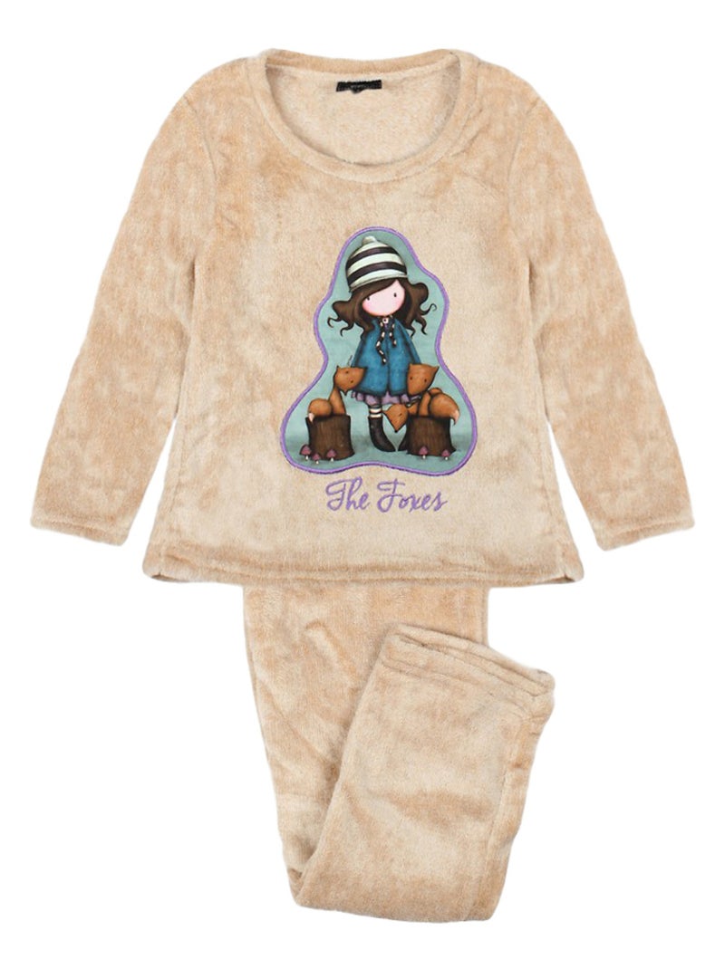 Pyjama manches longues pantalon Corel The Foxes marron Marron - Kiabi