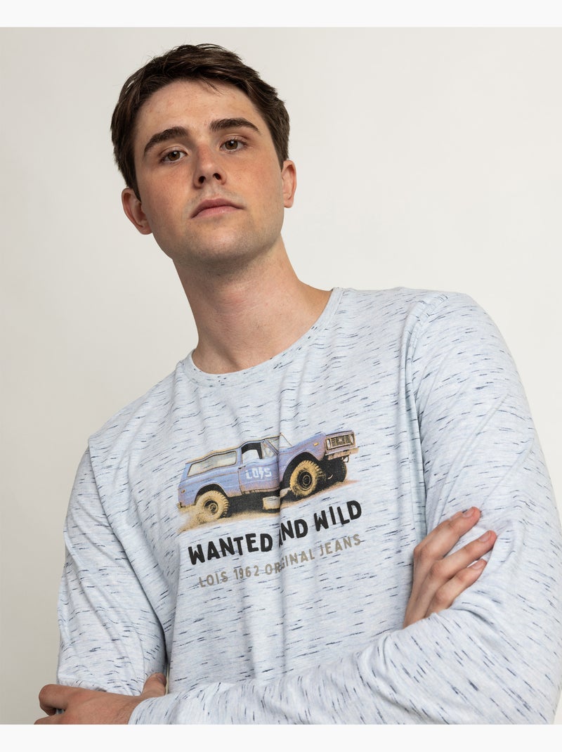Pyjama manches longues pour homme LOIS Wanted & Wild Blanc - Kiabi