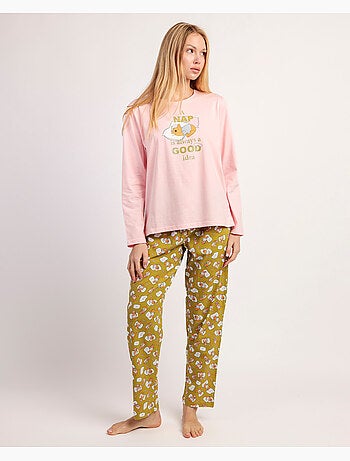Pyjama manches longues Winnie l'ourson Disney pour femme