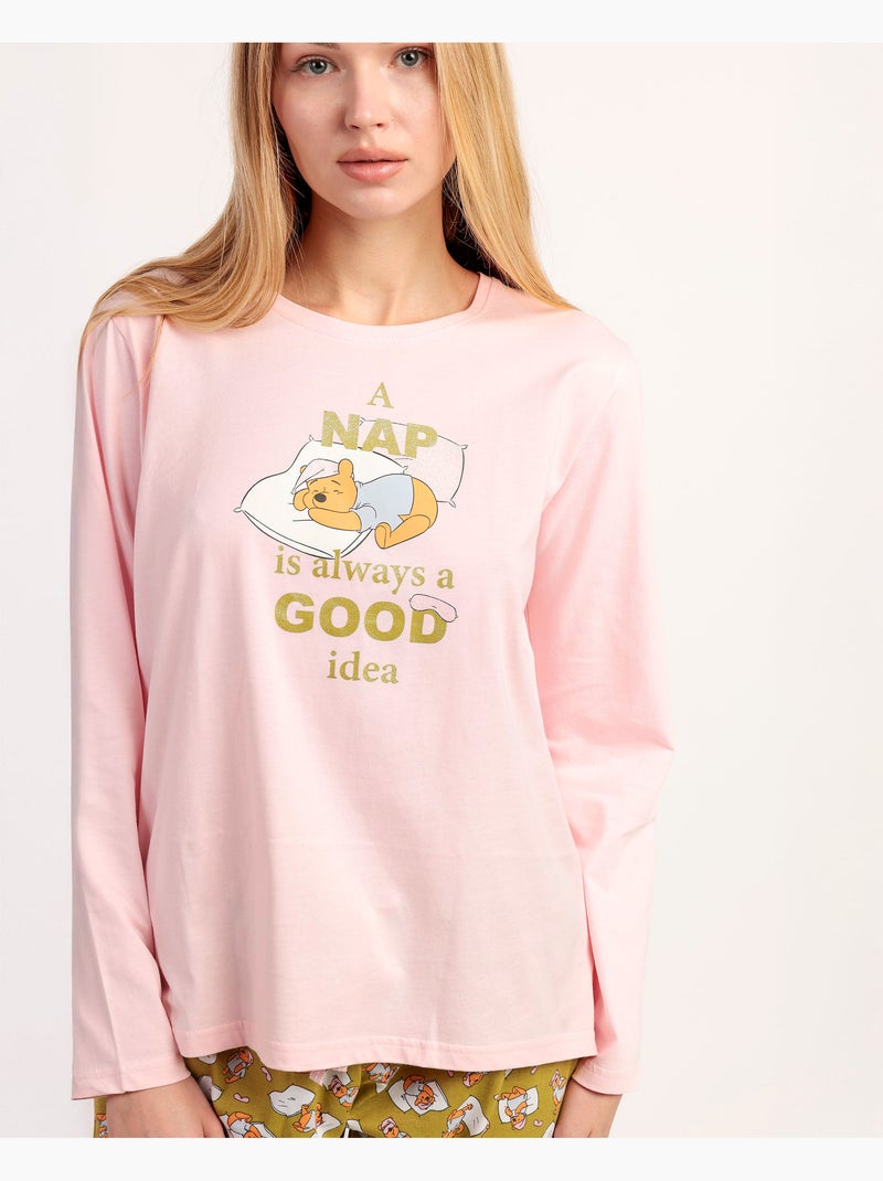Pyjama manches longues Winnie l'ourson Disney pour femme Rose - Kiabi